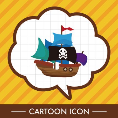 Korsan gemi Tema öğeleri simge öğesi