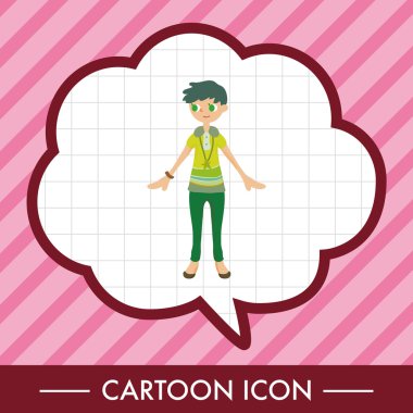 Bayan kız çizgi film Tema öğeleri vektör, eps simgesi öğesi