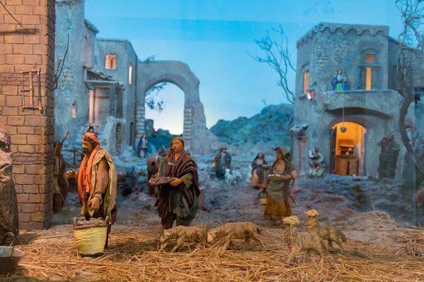 Napoli, İtalya Aralık 2016 - S. Gregorio Armeno 'nun Napoli doğumu sanatı