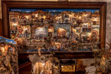Limatola, Benevento, İtalya Aralık 2019: S. Gregorio Armeno 'nun Napoli doğumu sanatı, Presepe. 
