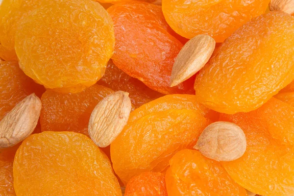 少量的水果干、 杏干、 杏种子 — 图库照片