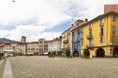 İsviçre, Locarno, 31 Ağustos 20. Locarno şehir merkezindeki büyük meydanda.