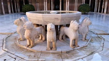 Lvi kasna vodni hodiny Lions Çeşme suyu Alhambra İspanya Espana de los leone verandası