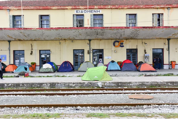 Crisi dei rifugiati Idomeni Grecia — Foto Stock