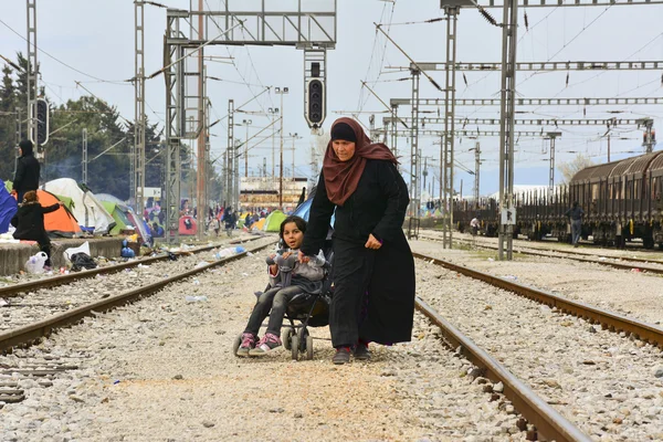 難民危機 Idomeni ギリシャ — ストック写真