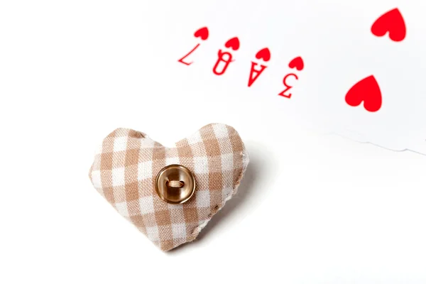 Güverte kartları aşk kalp — Stok fotoğraf
