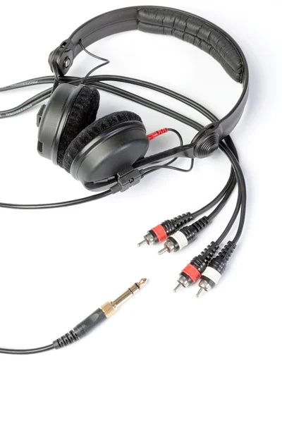 Headphones and jack plugs — Stock Photo, Image