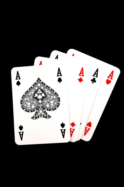 Asse, die Karten spielen — Stockfoto