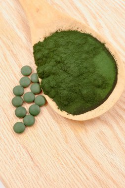 Closeup organik spirulina yosun 