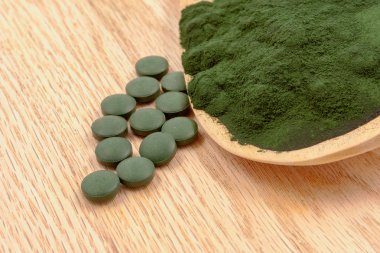 Closeup organik spirulina yosun 