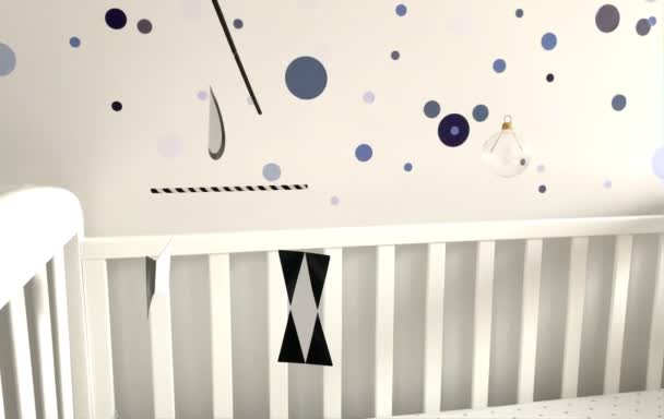 Montessori Munari Carrossel Móvel Pendurado Girando Acima Cama Bebê Formas — Vídeo de Stock