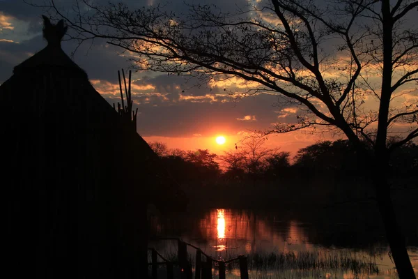 Puesta de sol en el río Kwando —  Fotos de Stock