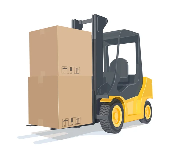 Cargador de coches con cajas — Vector de stock