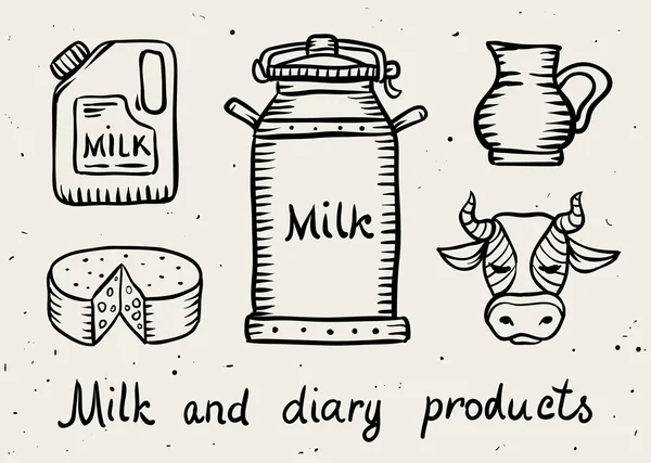 Milk and dairy products — Stock Vector