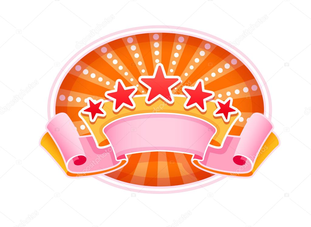 Emblem logo for show circus or casino. Eps10 vector illustration. Isolated on white background