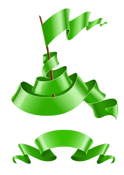 Прапор і стрічка зеленого кольору — стоковий вектор