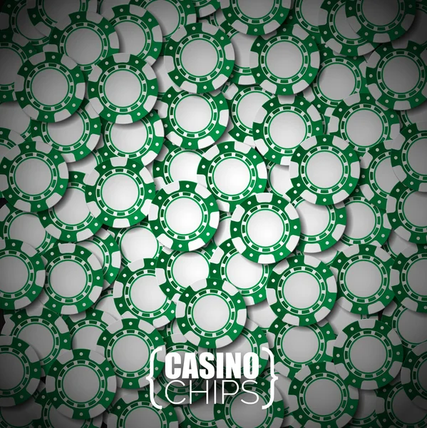 Vektorový obrázek na téma kasino se zeleným hraní čipy. — Stockový vektor