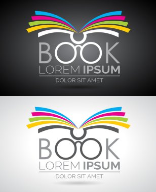Vektör kitap logo Illustration. Eğitim veya şirket için şablon simgesi.