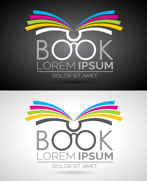 Ilustração do logotipo do livro vetorial. Modelo de ícone para educação ou empresa . — Vetor de Stock