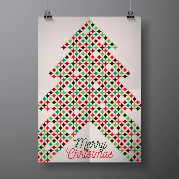 Ilustración de Vector Merry Christmas Holiday con diseño tipográfico y patrón de textura de color abstracto sobre fondo limpio . — Vector de stock