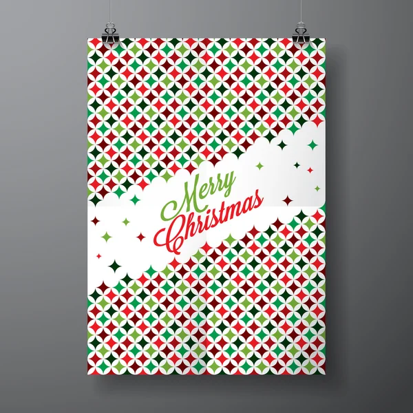 Vector Feliz Natal Férias ilustração com design tipográfico e padrão de textura de cor abstrata no fundo limpo . — Vetor de Stock