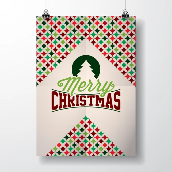 Ilustración de Vector Merry Christmas Holiday con diseño tipográfico y patrón de textura de color abstracto sobre fondo limpio . — Vector de stock