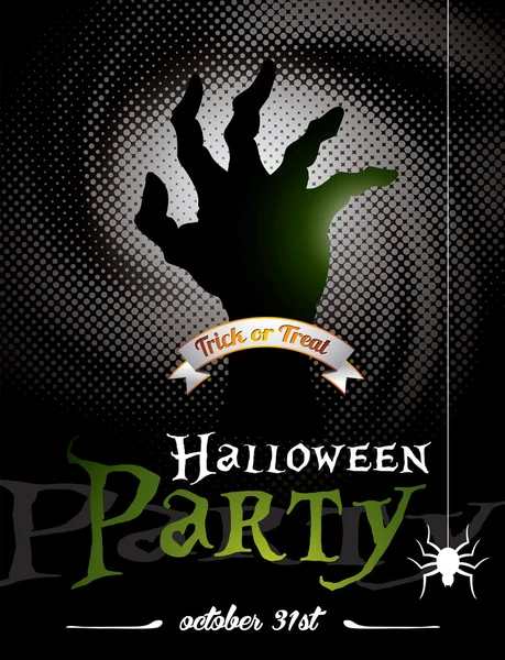 Illustrazione vettoriale su un tema di Halloween Party su sfondo scuro . — Vettoriale Stock