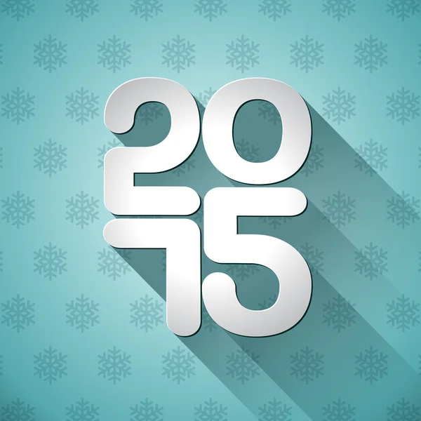 Vector Happy New Year 2015 typographic design on snowflakes background — Stock Vector