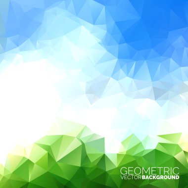 Vektör geometrik üçgenler arka plan. Soyut poligonal gökyüzü tasarım.