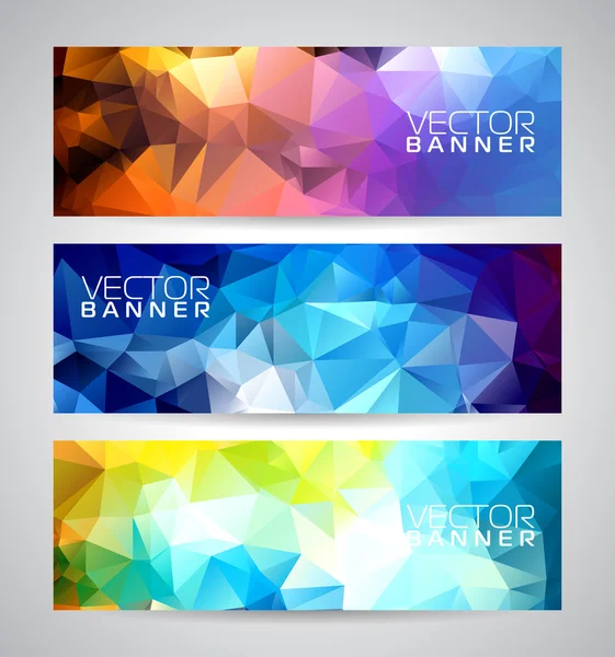 Vektör geometrik üçgenler arka plan set afiş. Soyut köşeli tasarım.