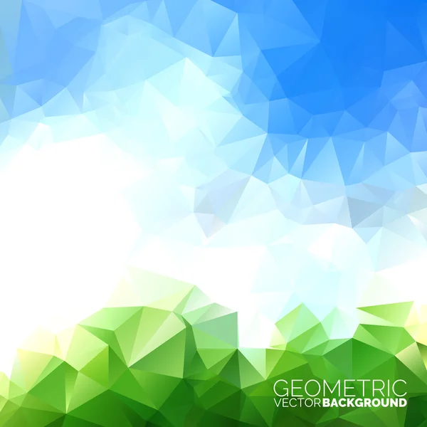 Fondo de triángulos geométricos vectoriales. Diseño abstracto del cielo poligonal . — Vector de stock