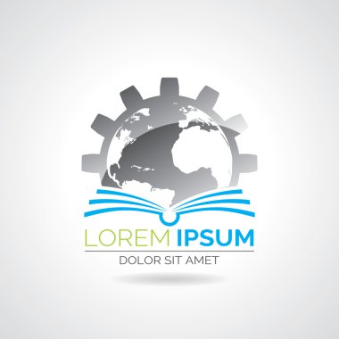 Vektör kitap logo Illustration. Eğitim için şablon simgesi
