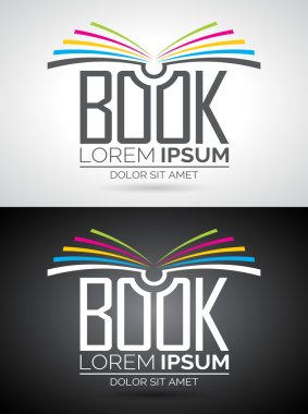 Vector book logo illustration. Icon template for education clipart