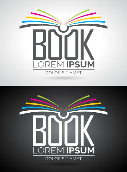 Vector book logo illustration. Icon template for education — Stock Vector