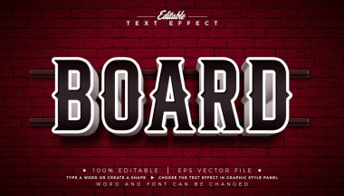 Pano 3D Metin Efekti Tasarımlı Düzenlenebilir Vektör Grafik Biçimi Çerçeveli Billboard ve Retro Marquee Pano İmza Harfleri ile Vintage Brick Wall Arkaplanı. Premium Ölçeklenebilir Lüks Kumarhane, Gece