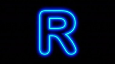 Siyah arkaplanda mavi renkli B harfi canlandırıldı. Döngülü animasyon. 3 boyutlu görüntüleme. 4K video