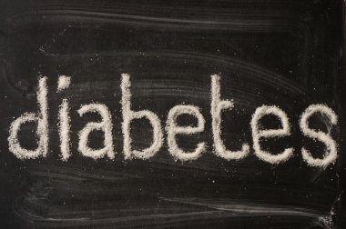 Diyabet kelime şeker ile yazılı