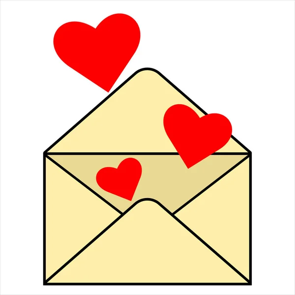Mailenveloppe Met Hartjes — Stockvector