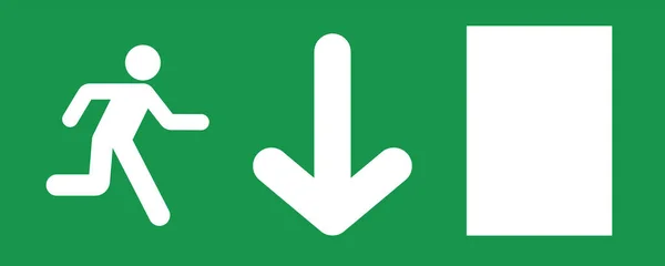 Znak Wyjścia Awaryjnego Zielonym Tle — Zdjęcie stockowe