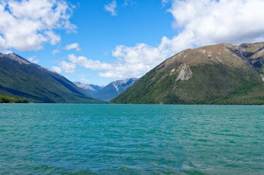 Nelson Lakes Ulusal Parkı, Yeni Zelanda 'daki Rotoiti Gölü manzarası