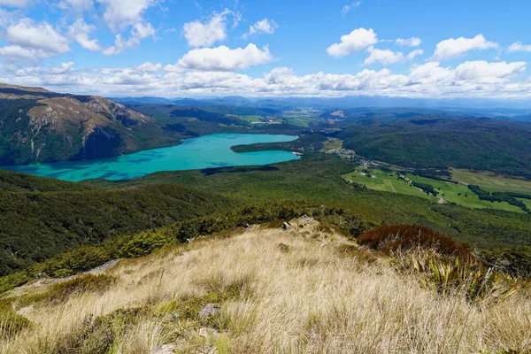 Légi Kilátás Lake Rotoiti Egy Alpesi Nelson Lakes Nemzeti Park — Stock Fotó