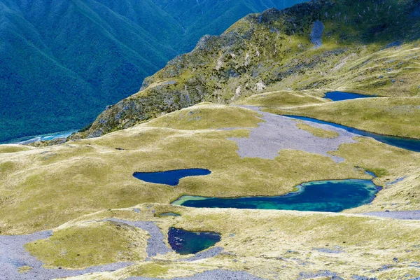 Tarns Auf Dem Kamm Des Arnaud Range Tracks Nelson Lakes — Stockfoto