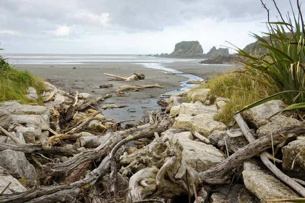 ニュージーランド 南島の西海岸に沿って頑丈なビーチ — ストック写真