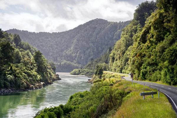 Buller Gorge Malownicza Dolina Rzeki Wzdłuż Rzeki Buller — Zdjęcie stockowe