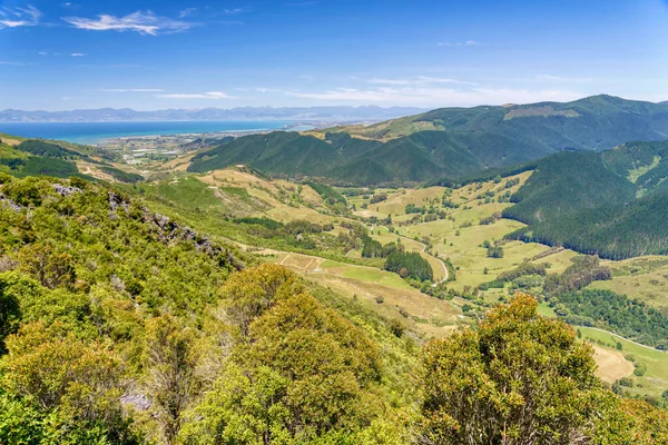 Hawkes Vyhlídka Takaka Hill Nelson Region Nový Zéland — Stock fotografie