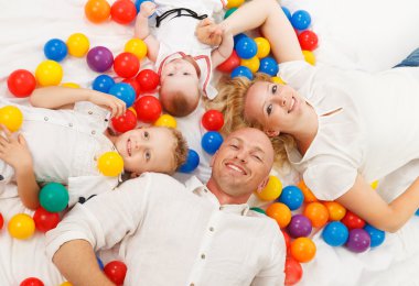 Happy family on the floor clipart