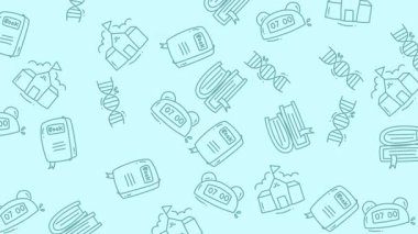 Animasyon Okulu Kılavuzu. Yüzen Kitap, Saat ve DNA Simgeleriyle Kusursuz Döngü