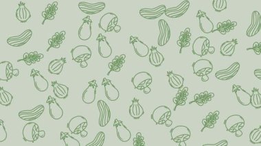 Sağlıklı Yeme ve Organik Gıda Konseptleri için Dağılmış Yeşil Özet Sebze Arkaplan Çizimi
