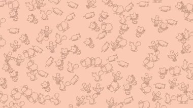 Şirin Çizgi Film Hayvan desenli Tuhaf Sincap Ayı Koyun Kuşu Hippo Karakterleri Çocuk İçeriği