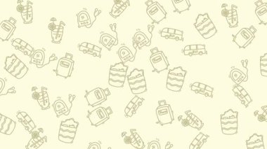 Yüzen Yaz Tatili Seyahat Simgeleri Kusursuz Canlandırılmış Arkaplan Döngüsü